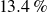 13.4 percent sign