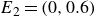 upper E 2 equals left parenthesis 0 comma 0.6 right parenthesis