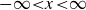 negative normal infinity less than x less than normal infinity