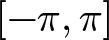 left bracket minus pi comma pi right bracket