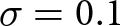 sigma equals 0.1