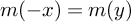 m left parenthesis negative x right parenthesis equals m left parenthesis y right parenthesis
