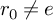 r 0 not equals e