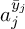 a Subscript j Superscript y overbar Super Subscript j