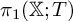 pi 1 left parenthesis double struck upper X semicolon upper T right parenthesis