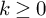 k greater than or equals 0