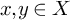 x comma y element of upper X