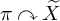 pi clockwise top semicircle arrow upper X overtilde