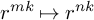 r Superscript m k Baseline right arrow from bar r Superscript n k