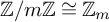 double struck upper Z divided by m double struck upper Z approximately equals double struck upper Z Subscript m