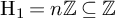 normal upper H 1 equals n double struck upper Z subset of or equal to double struck upper Z