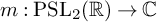 m colon upper P upper S upper L 2 left parenthesis double struck upper R right parenthesis right arrow double struck upper C