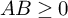 upper A upper B greater than or equals 0