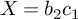 upper X equals b 2 c 1