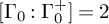 left bracket normal upper Gamma 0 colon normal upper Gamma 0 Superscript plus Baseline right bracket equals 2