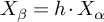 upper X Subscript beta Baseline equals h dot upper X Subscript alpha