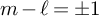 m minus script l equals plus or minus 1
