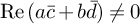 re left parenthesis a c overbar plus b d overbar right parenthesis not equals 0