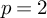 p equals 2