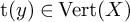 normal t left parenthesis y right parenthesis element of upper V e r t left parenthesis upper X right parenthesis