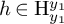 h element of normal upper H Subscript y 1 Superscript y 1