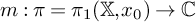 m colon pi equals pi 1 left parenthesis double struck upper X comma x 0 right parenthesis right arrow double struck upper C