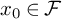 x 0 element of script upper F
