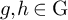 g comma h element of normal upper G