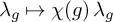 lamda Subscript g Baseline right arrow from bar chi left parenthesis g right parenthesis lamda Subscript g