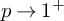 p right arrow 1 Superscript plus