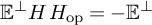 double struck upper E Superscript up tack Baseline upper H upper H Subscript op Baseline equals minus double struck upper E Superscript up tack