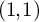 left parenthesis 1 comma 1 right parenthesis