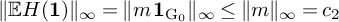 StartMetric double struck upper E upper H left parenthesis bold 1 right parenthesis EndMetric Subscript infinity Baseline equals StartMetric m bold 1 Subscript normal upper G 0 Baseline EndMetric Subscript infinity Baseline less than or equals StartMetric m EndMetric Subscript infinity Baseline equals c 2