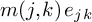 m left parenthesis j comma k right parenthesis e Subscript j k