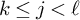 k less than or equals j less than script l