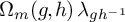 normal upper Omega Subscript m Baseline left parenthesis g comma h right parenthesis lamda Subscript g h Sub Superscript negative 1