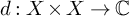 d colon upper X times upper X right arrow double struck upper C