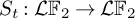 upper S Subscript t Baseline colon script upper L double struck upper F 2 right arrow script upper L double struck upper F 2