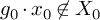 g 0 dot x 0 not an element of upper X 0
