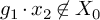 g 1 dot x 2 not an element of upper X 0