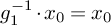 g 1 Superscript negative 1 Baseline dot x 0 equals x 0