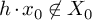 h dot x 0 not an element of upper X 0