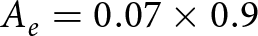 Ae equals 0.07 times 0.9