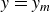 y equals y Subscript m