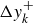normal upper Delta y Subscript k Superscript plus
