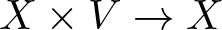 upper X times upper V right arrow upper X