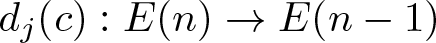dj left parenthesis c right parenthesis colon upper E left parenthesis n right parenthesis right arrow upper E left parenthesis n minus 1 right parenthesis