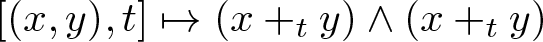 left bracket left parenthesis x comma y right parenthesis comma t right bracket right arrow from bar left parenthesis x plus ty right parenthesis and left parenthesis x plus ty right parenthesis