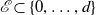 script upper E subset of StartSet 0 comma ellipsis comma d EndSet