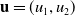 bold u equals left parenthesis u 1 comma u 2 right parenthesis